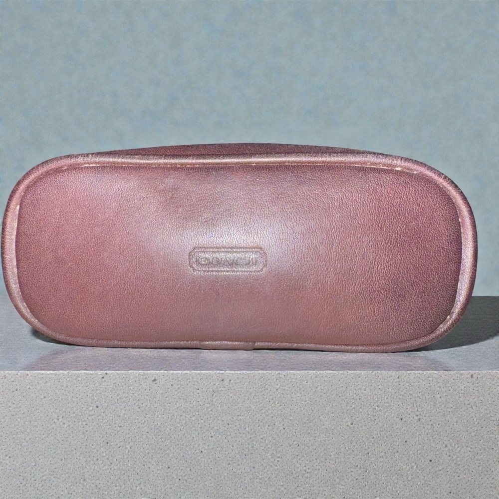 Coach Classic Vintage Dome Blue Leather Legacy Rare Zip Coin Purse Cosmetic Y2K - Picture 5 of 5